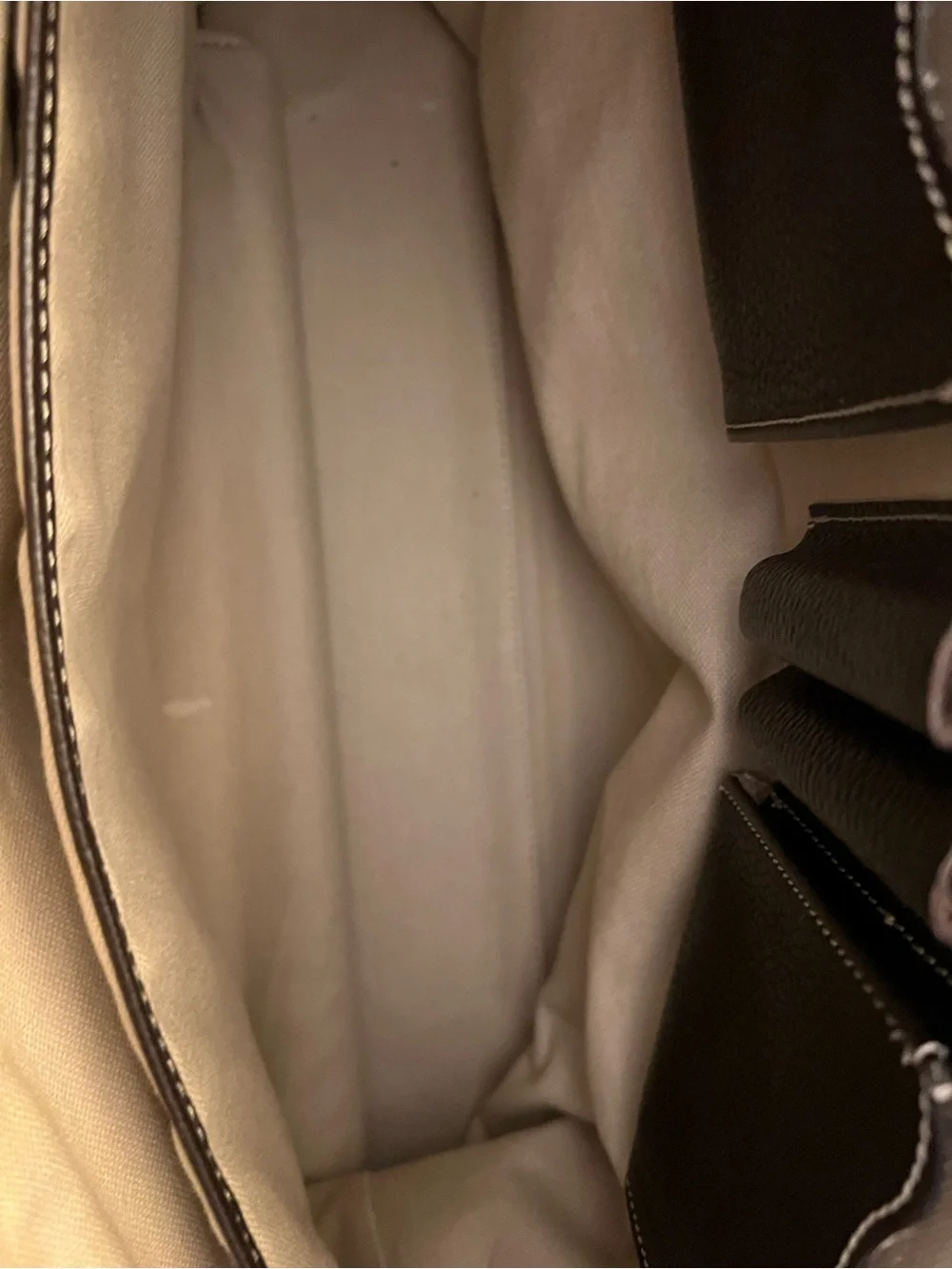 Beautiful Cole Haan Chocolate Brown Leather Briefcase with Contrast Stitching